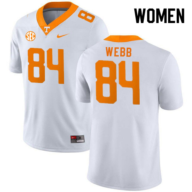 Women #84 Kaleb Webb Tennessee Volunteers College Football Jerseys Stitched Sale-White